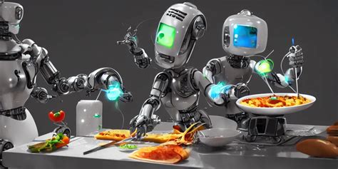 Robot Bender Cooking Delicious Food 3 D Render Stable Diffusion