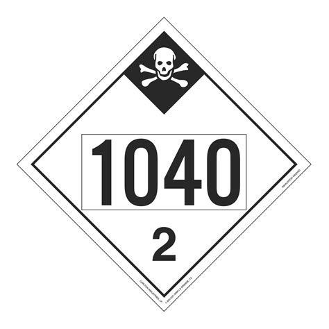 Un1040 Inhalation Hazard Stock Numbered Placard Carlton Industries