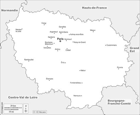 Île De France Carte Géographique Gratuite Carte Géographique Muette