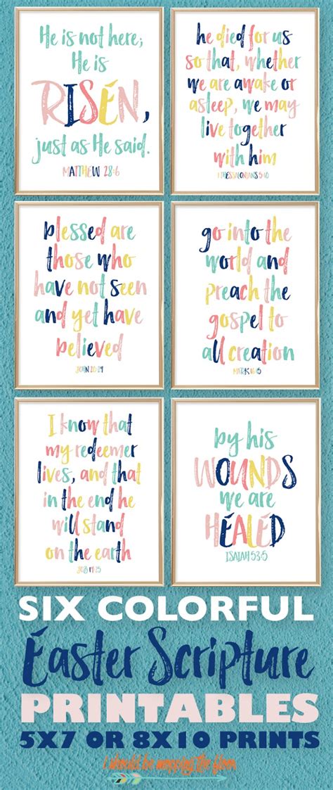 Colorful Printable Easter Bible Scriptures I Should Be Mopping The Floor