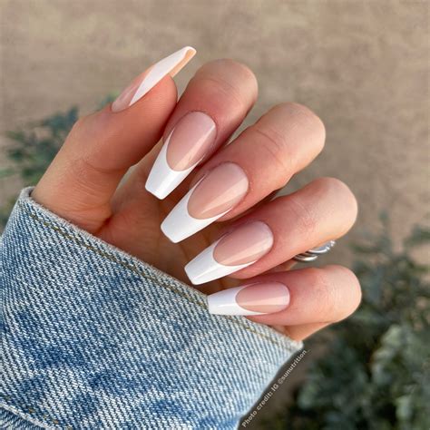 Timeless Medium Coffin French Tip Nails The Nailest