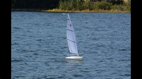 Rc Laser Model Sailboat With C Sail Youtube