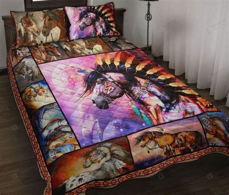 Horse Native American Bedding Set Teepital Everyday New Aesthetic