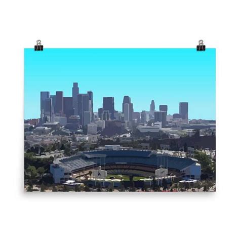 Dodger Stadium Los Angeles Poster Los Angeles Drawing Dodgers T