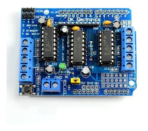 Arduino Shield L293d Para Motores Dc A Pasos Y Servos 10100 En