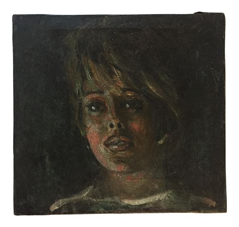 Mid Century Original Female Portrait Oil Painting Chairish