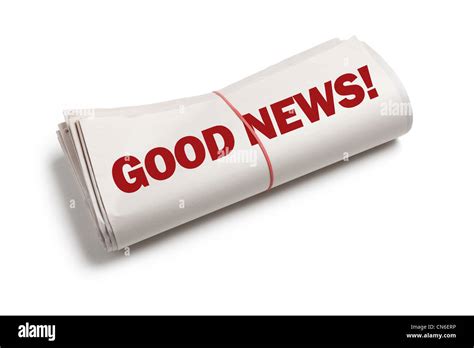 Good News Newspaper Roll With White Background Stock Photo Alamy