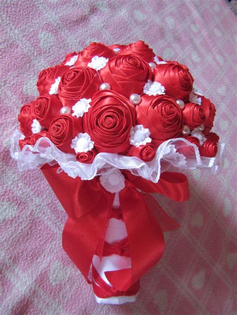 Take the bouquet with you and critically. made of ribbons | Wedding bouquets, Bouquet, Ribbon