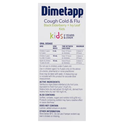 Dimetapp Kids 2 Years And Over Cough Cold And Flu 200ml Discount Chemist