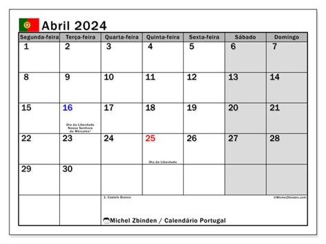 Calendário De Abril De 2024 Para Imprimir “53ds” Michel Zbinden Pt