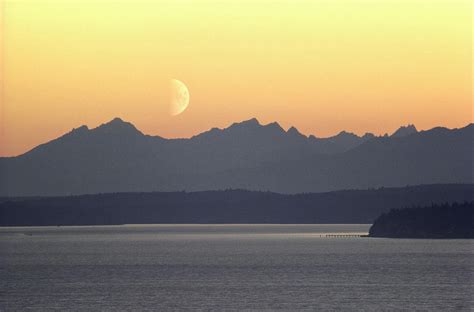 Puget Sound Moonset Washington Photograph By Bruce Heinemann