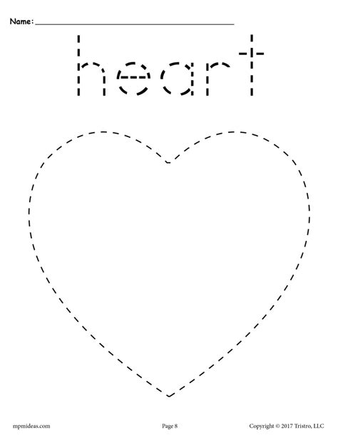 Heart Tracing Worksheet Printable Tracing Shapes Worksheets Supplyme