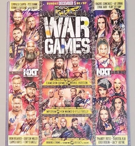 Signed And Numbered Nxt Wargames 2021 Fight Card 1 Of 50 Wwe Auction