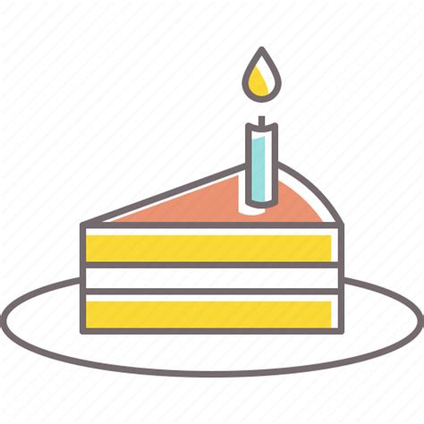 Birthday Cake Candle Celebration Dessert Sweets Icon