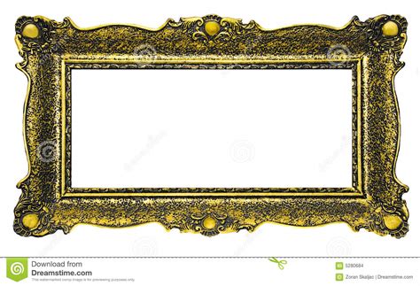 Antique Gold Picture Frame Rectangle Stock Images Image 5280684