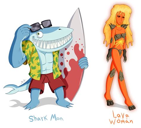 Shark Man And Lava Woman By Tonyzecorny On Itaku