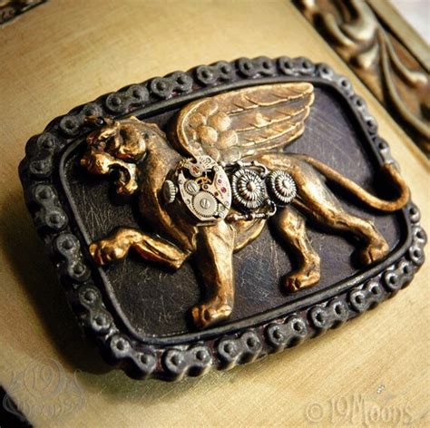 Winged Lion Steampunk Belt Buckle Exclusive By 19 Moons