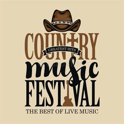 Poster For Country Music Festival With Electric Guitar Stock Vector