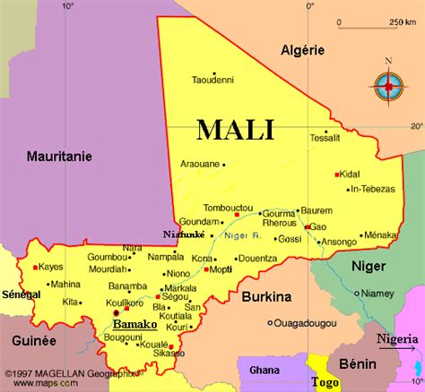 Carte Du Mali Avec Les Villes Et Les Routes