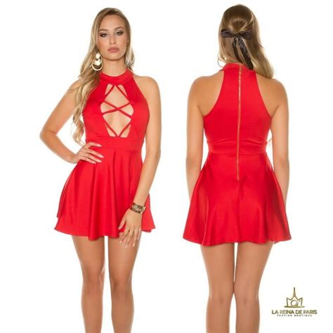 Comprar Mini Vestido Rojo Decoletté Vestidos Ajustados Cortos