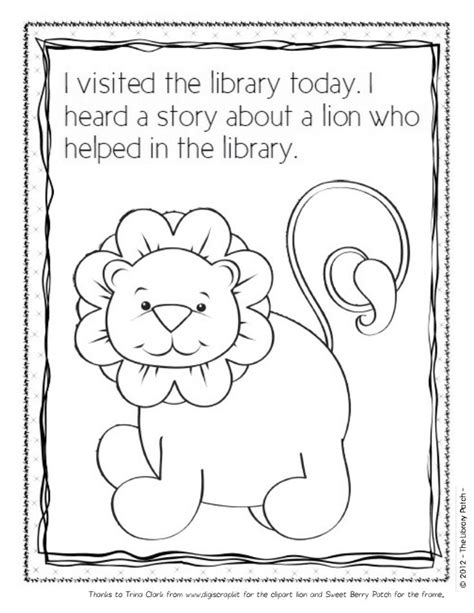 Library Lion Worksheet