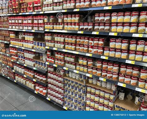 Various Products In A Aisle In A Supermarket Editorial Photography