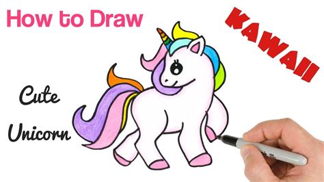 How To Draw Rainbow Cute Panda Unicorn Easy Youtube E