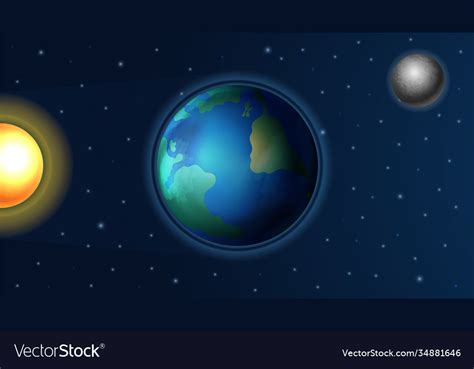 Day Night Cycle Sunlight On Earth Planet Vector Image