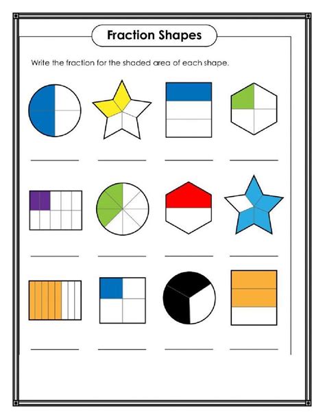 Grade 3 Fractions Worksheet Identifying And Writing Fractions