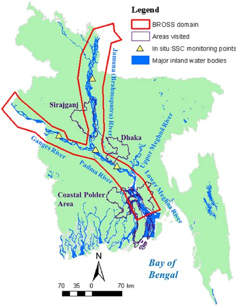 Map Of Bangladesh With Major Rivers Bross Domain And Sites Visited