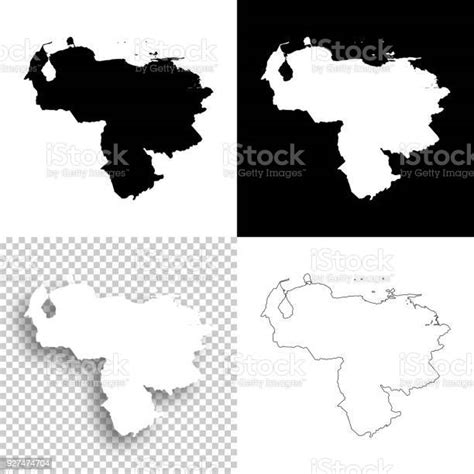 Venezuela Maps For Design Blank White And Black Backgrounds Stock
