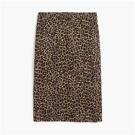 Jcrew No 2 Pencil Skirt In Leopard Bi Stretch Cotton