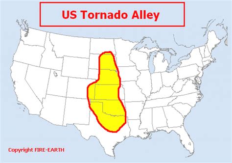 Carolina alley is considered the fourth most active tornado alley in the country. Tornado Alley States Map | Printable Map