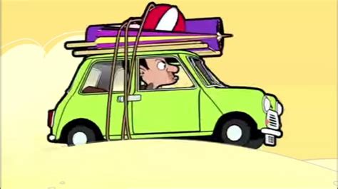 Mr Bean Cartoon Blue Car