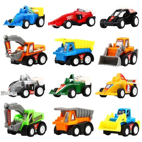 Buy Pull Back Vehicles12 Pack Assorted Construction Vehicles And Raced