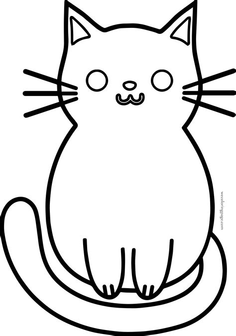 Cute Boy Cat Coloring Page