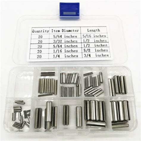 Linalife 100 Pieces 5 Various Spring Steel Roll Pin Assortment Set With