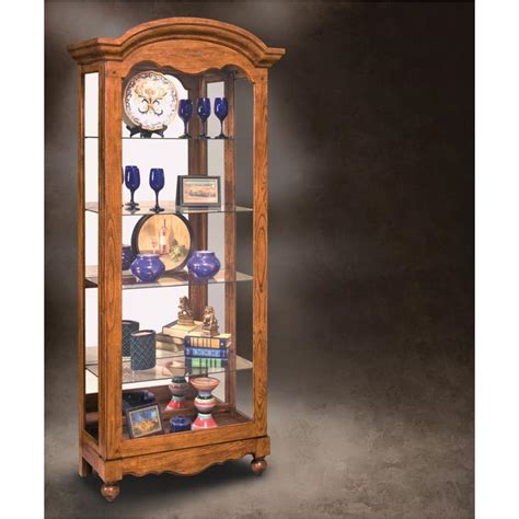 This curio features a contemporary design that is dipped in a dark merlot finish. 11551 Philip Reinisch Company Old Oak Bridgewater Curio ...
