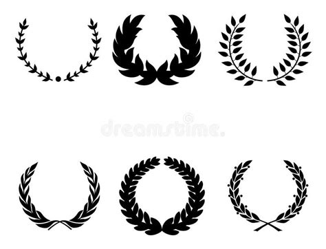 Silhouettes Of Laurel Wreaths Vector Stock Vector Illustration Of