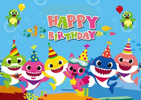 Baby Shark Birthday Theme Under The Sea Party Banner Background