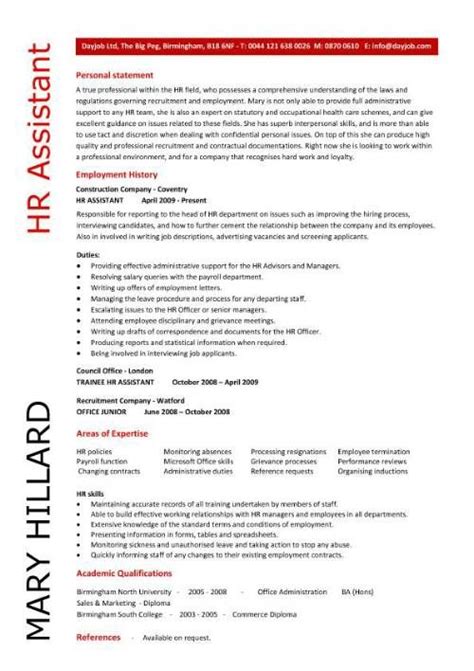 Want to save time and have your resume ready in 5. HR Resume Samples | HR Assistant CV 5 HR Assistant cover ...