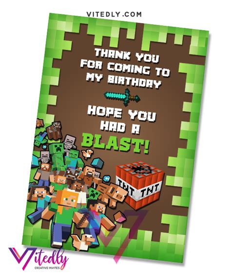 Minecraft Invitation Minecraft Birthday Invitation Minecraft