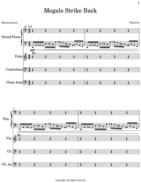 Megalo Strike Back Sheet Music For Piano Viola Contrabass Choir Aahs