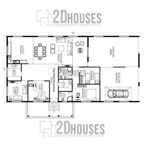40x80 Barndominium Plan 2dhouses Free House Plans 3d Elevation Design