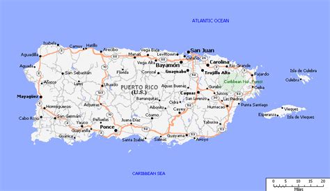 Puerto Rico Cities Towns Map