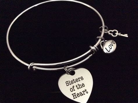 Sisters Of The Heart Expandable Silver Charm Bracelet Best Friend