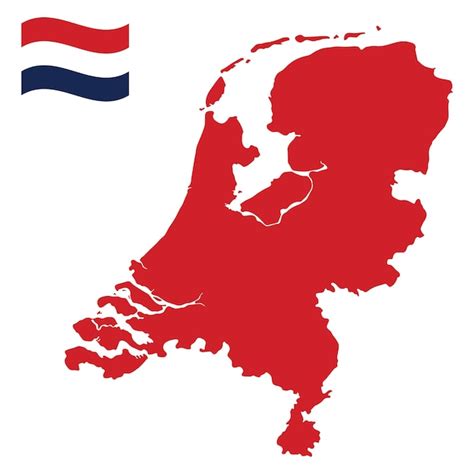 premium vector map of netherlands with netherlands national flag