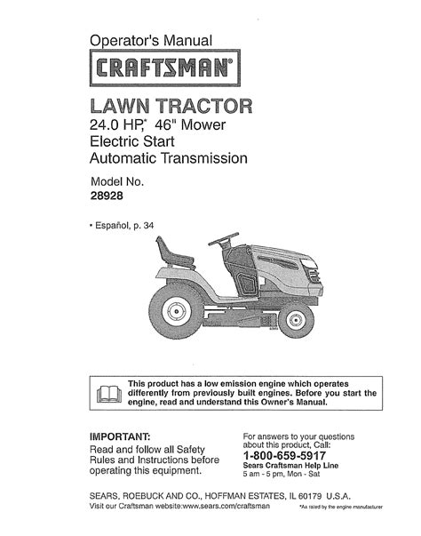 But you know the starting process of both lawnmowers is a bit different. Craftsman Lawn Mower 28928 User Guide | ManualsOnline.com