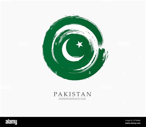 Flag Of Pakistan Brush Strokes Drawn By Hand Vector Illustration On