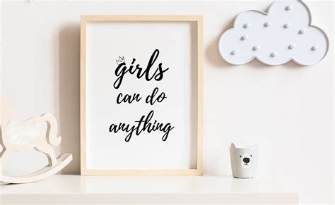 Girls Can Do Anything Quote Poster Girls Can Do Anything Etsy Uk